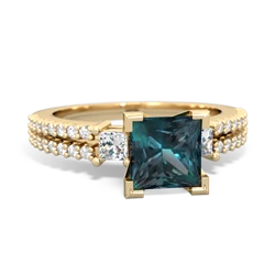 Alexandrite Classic 6Mm Princess Engagement 14K Yellow Gold ring R26436SQ