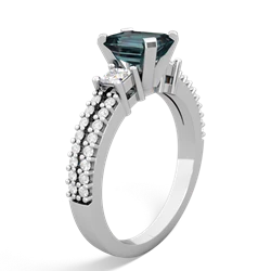 Alexandrite Classic 7X5mm Emerald-Cut Engagement 14K White Gold ring R26437EM