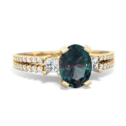 Alexandrite Classic 8X6mm Oval Engagement 14K Yellow Gold ring R26438VL