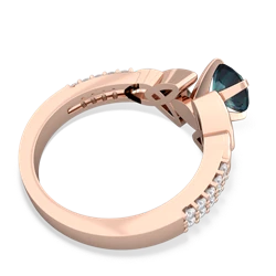 Alexandrite Celtic Knot 6Mm Round Engagement 14K Rose Gold ring R26446RD