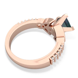 Alexandrite Celtic Knot 6Mm Princess Engagement 14K Rose Gold ring R26446SQ