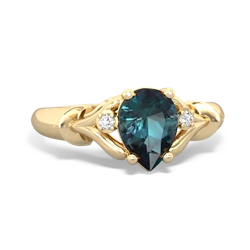 Alexandrite Precious Pear 14K Yellow Gold ring R0826