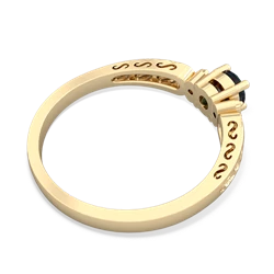 Alexandrite Filligree Scroll Round 14K Yellow Gold ring R0829