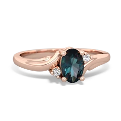 Alexandrite Elegant Swirl 14K Rose Gold ring R2173
