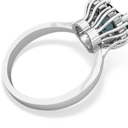 Alexandrite Sparkling Halo Heart 14K White Gold ring R0391