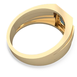 Alexandrite Men's Squared Circle 14K Yellow Gold ring R0480