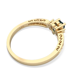 Alexandrite Filligree Scroll Heart 14K Yellow Gold ring R2429