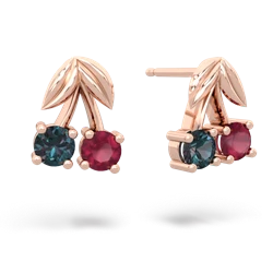 Alexandrite Sweet Cherries 14K Rose Gold earrings E7001