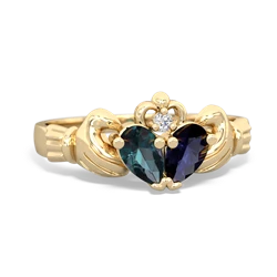 Alexandrite 'Our Heart' Claddagh 14K Yellow Gold ring R2388