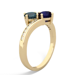 Alexandrite Channel Set Two Stone 14K Yellow Gold ring R5303