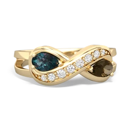 Alexandrite Diamond Infinity 14K Yellow Gold ring R5390