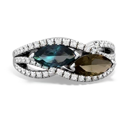 Alexandrite Diamond Rivers 14K White Gold ring R3070