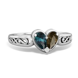 Alexandrite Filligree 'One Heart' 14K White Gold ring R5070