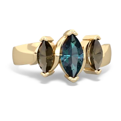 Alexandrite Three Peeks 14K Yellow Gold ring R2433