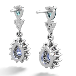 Alexandrite Halo Pear Dangle 14K White Gold earrings E1882