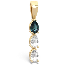 Alexandrite Dew Drops 14K Yellow Gold pendant P2251