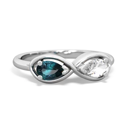 Alexandrite Infinity 14K White Gold ring R5050