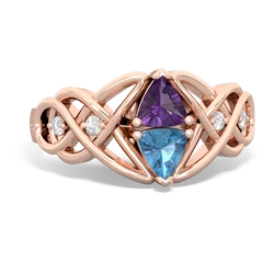 Amethyst Keepsake Celtic Knot 14K Rose Gold ring R5300