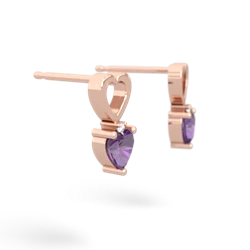 Amethyst Four Hearts 14K Rose Gold earrings E2558