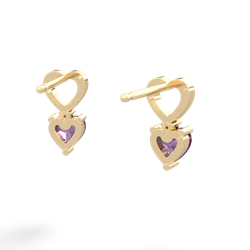 Amethyst Four Hearts 14K Yellow Gold earrings E2558