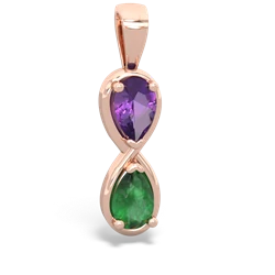 Amethyst Infinity 14K Rose Gold pendant P5050