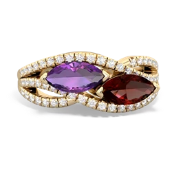 Amethyst Diamond Rivers 14K Yellow Gold ring R3070