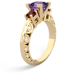 Amethyst Eternal Embrace Engagement 14K Yellow Gold ring C2001