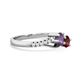 Amethyst Infinity Pave Two Stone 14K White Gold ring R5285