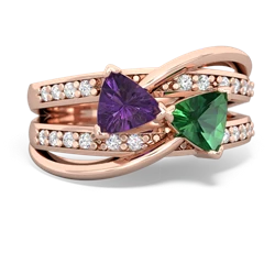 Amethyst Bowtie 14K Rose Gold ring R2360