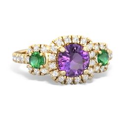 Amethyst Regal Halo 14K Yellow Gold ring R5350