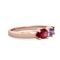 Amethyst Pear Bowtie 14K Rose Gold ring R0865