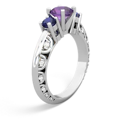 Amethyst Art Deco Eternal Embrace Engagement 14K White Gold ring C2003