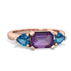 Amethyst Three Stone 14K Rose Gold ring R5235