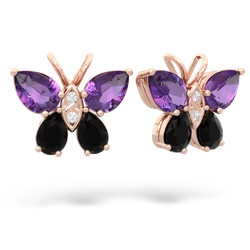 Amethyst Butterfly 14K Rose Gold earrings E2215