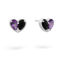 Amethyst 'Our Heart' 14K White Gold earrings E5072