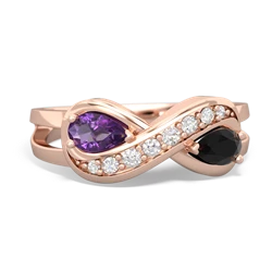 Amethyst Diamond Infinity 14K Rose Gold ring R5390