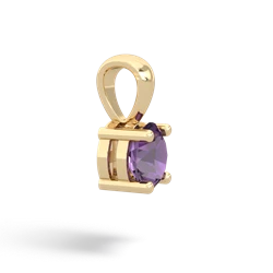 Amethyst 6Mm Round Solitaire 14K Yellow Gold pendant P1786
