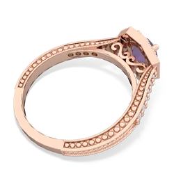 Amethyst Art-Deco Starburst 14K Rose Gold ring R5520