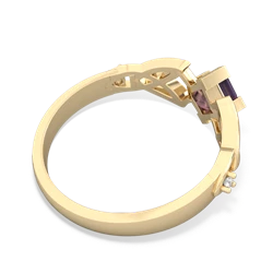 Amethyst Celtic Knot Princess 14K Yellow Gold ring R3349