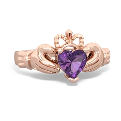 Amethyst Claddagh 14K Rose Gold ring R2370