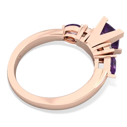 Amethyst 6Mm Princess Eternal Embrace Engagement 14K Rose Gold ring C2002