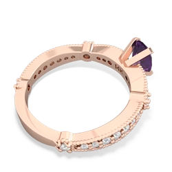 Amethyst Sparkling Tiara 7X5mm Oval 14K Rose Gold ring R26297VL