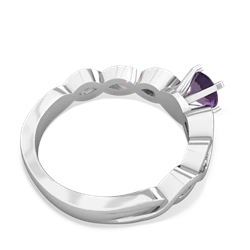 Amethyst Infinity 5Mm Round Engagement 14K White Gold ring R26315RD