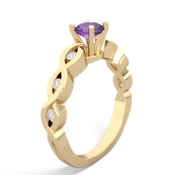Amethyst Infinity 5Mm Round Engagement 14K Yellow Gold ring R26315RD