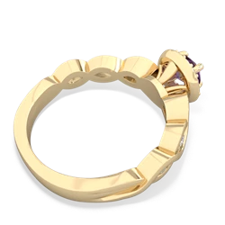 Amethyst Infinity Halo Engagement 14K Yellow Gold ring R26315RH