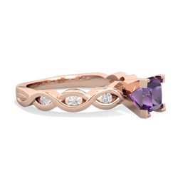 Amethyst Infinity 5Mm Square Engagement 14K Rose Gold ring R26315SQ