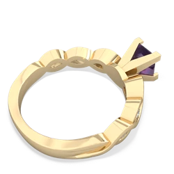 Amethyst Infinity 5Mm Square Engagement 14K Yellow Gold ring R26315SQ
