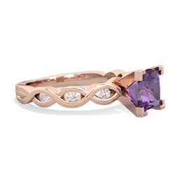 Amethyst Infinity 6Mm Princess Engagement 14K Rose Gold ring R26316SQ