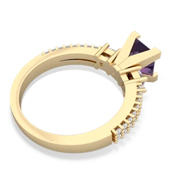 Amethyst Classic 6Mm Princess Engagement 14K Yellow Gold ring R26436SQ