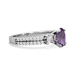 Amethyst Classic 7X5mm Oval Engagement 14K White Gold ring R26437VL